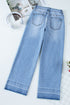 Raw Hem High Waist Straight Leg Loose Jeans